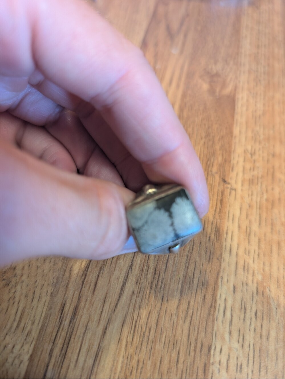 Vintage Sterling Silver Men's Ring with Snowflake Obsidian?